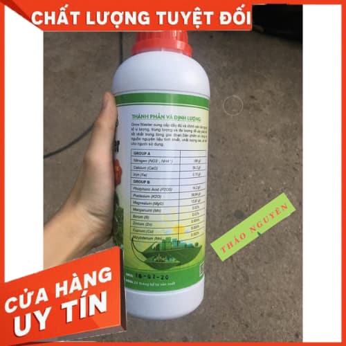 Bộ 2 chai dung dịch thuỷ canh Grow Master  1lit cho rau ăn lá