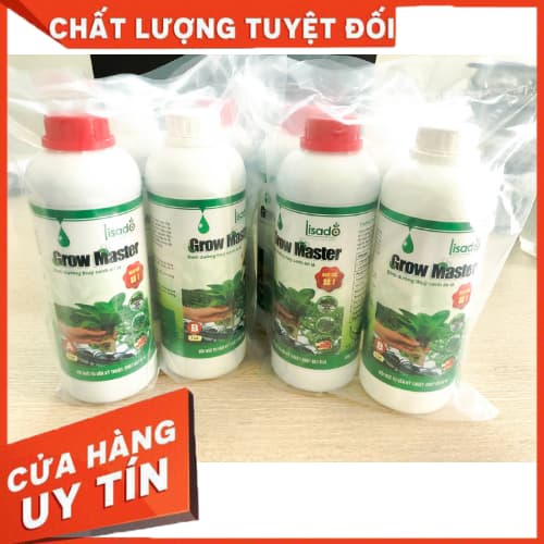 Bộ 2 chai dung dịch thuỷ canh Grow Master  1lit cho rau ăn lá